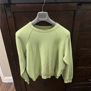 Excellent condition green Reformation Jeans cropped sweatshirt sz S